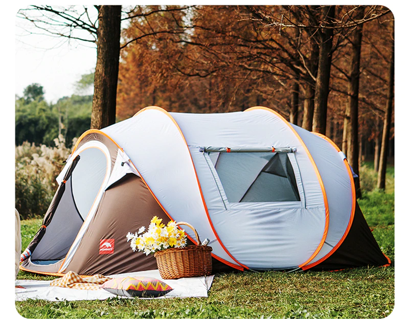Cheap Goat Tents Outdoor Camping Tent 190T Sunscreen Double Layers Automatic Thick Waterproof Detachable Multi  use 3 4 Person Hiking Tent   